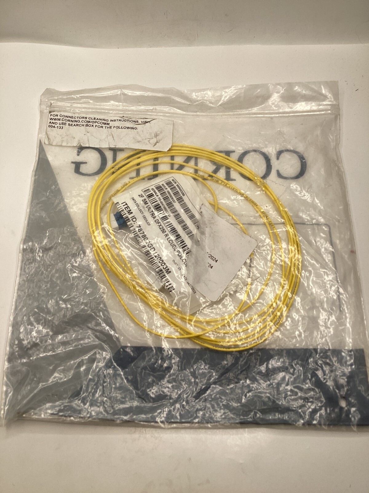 Corning 787802GD120003M Reverse Polarity Edge Uniboot Jumper,OS2, 3m, Yellow