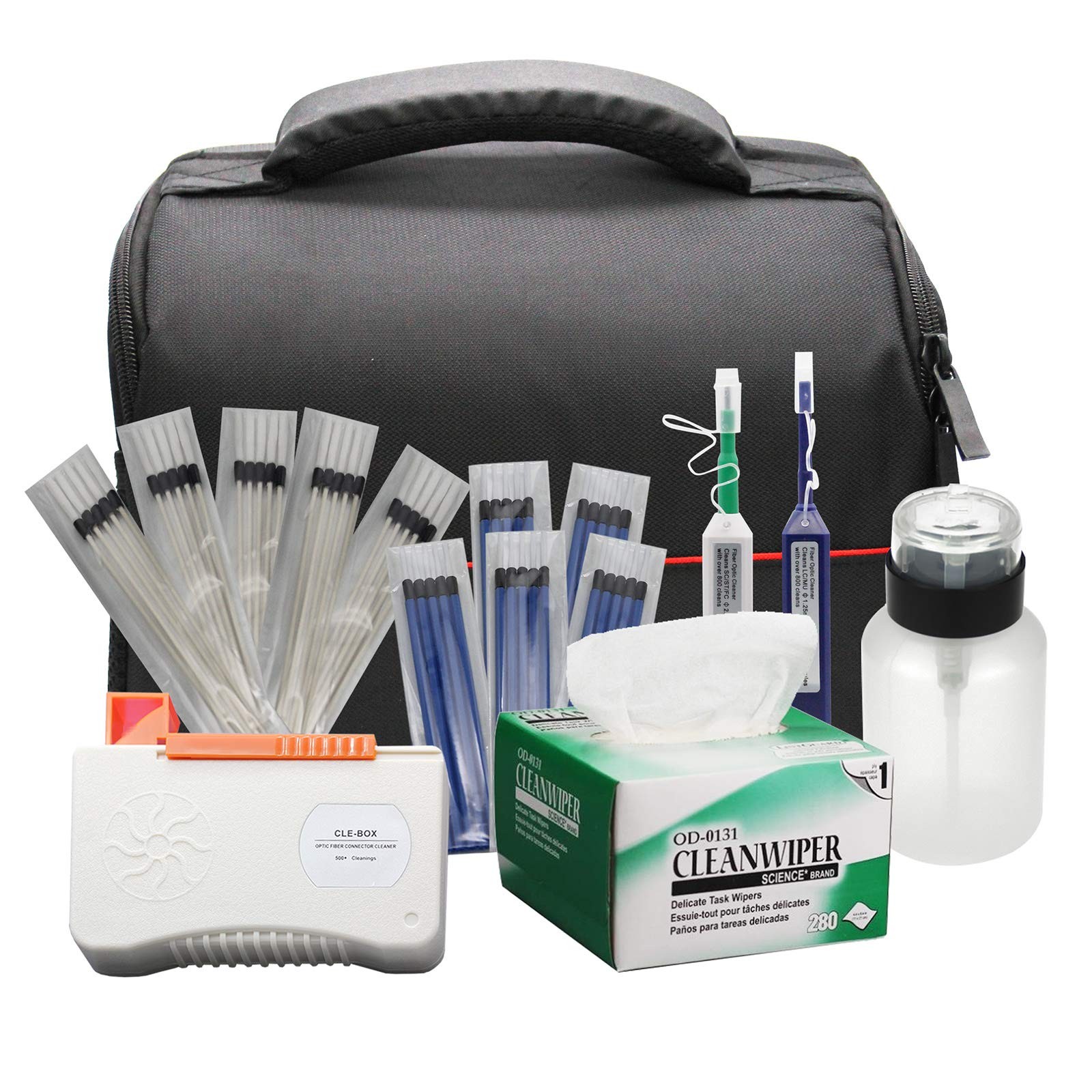 Fiber Optic Cleaning Kit Fiber Optic Ftth Cleaner Tools With 1.25mm / 2.5mm Fibe