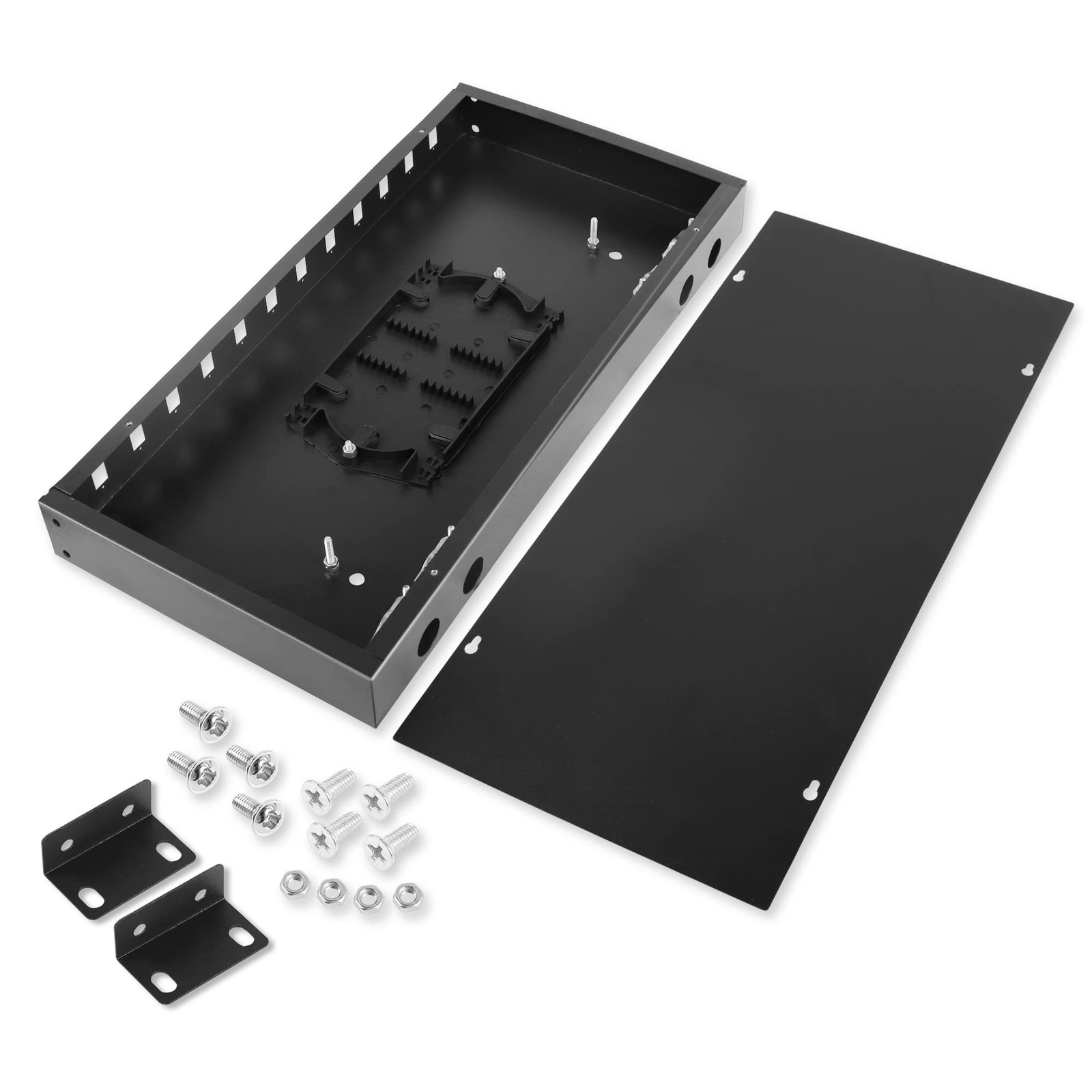 4-12 Port Fiber Optic Wall Mount Enclosure Box SC LC Distribution Panel Black