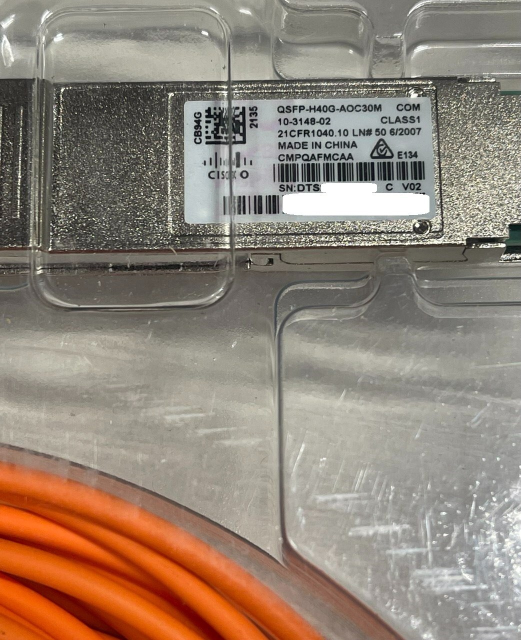 Cisco New Sealed Optical Cable QSFP-H40G-AOC30M