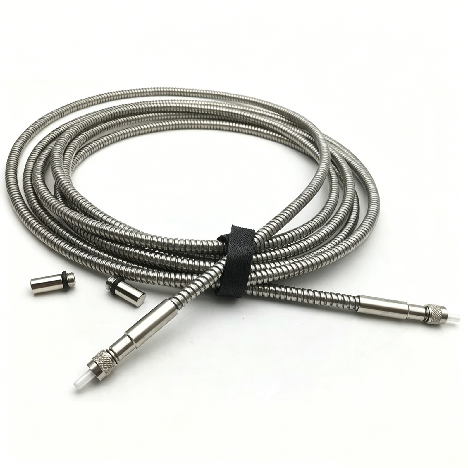 Armored Fiber Patch Cable SMA905 Round-SMA 1000um 1M Metal Ferrule UV-VIS 0.22NA