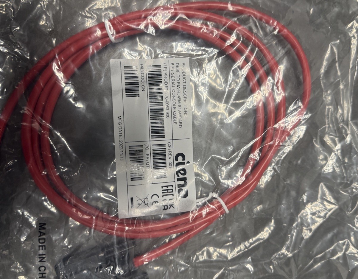 Ciena DB9F to EIA-RJ45M 6ft serial console cable