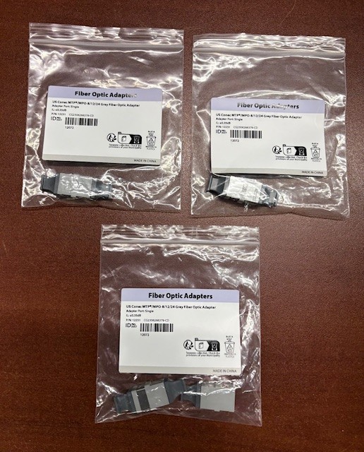 US Conec MTP®/MPO-8/12/24 Grey Fiber Optic Adapter – Lot of 4