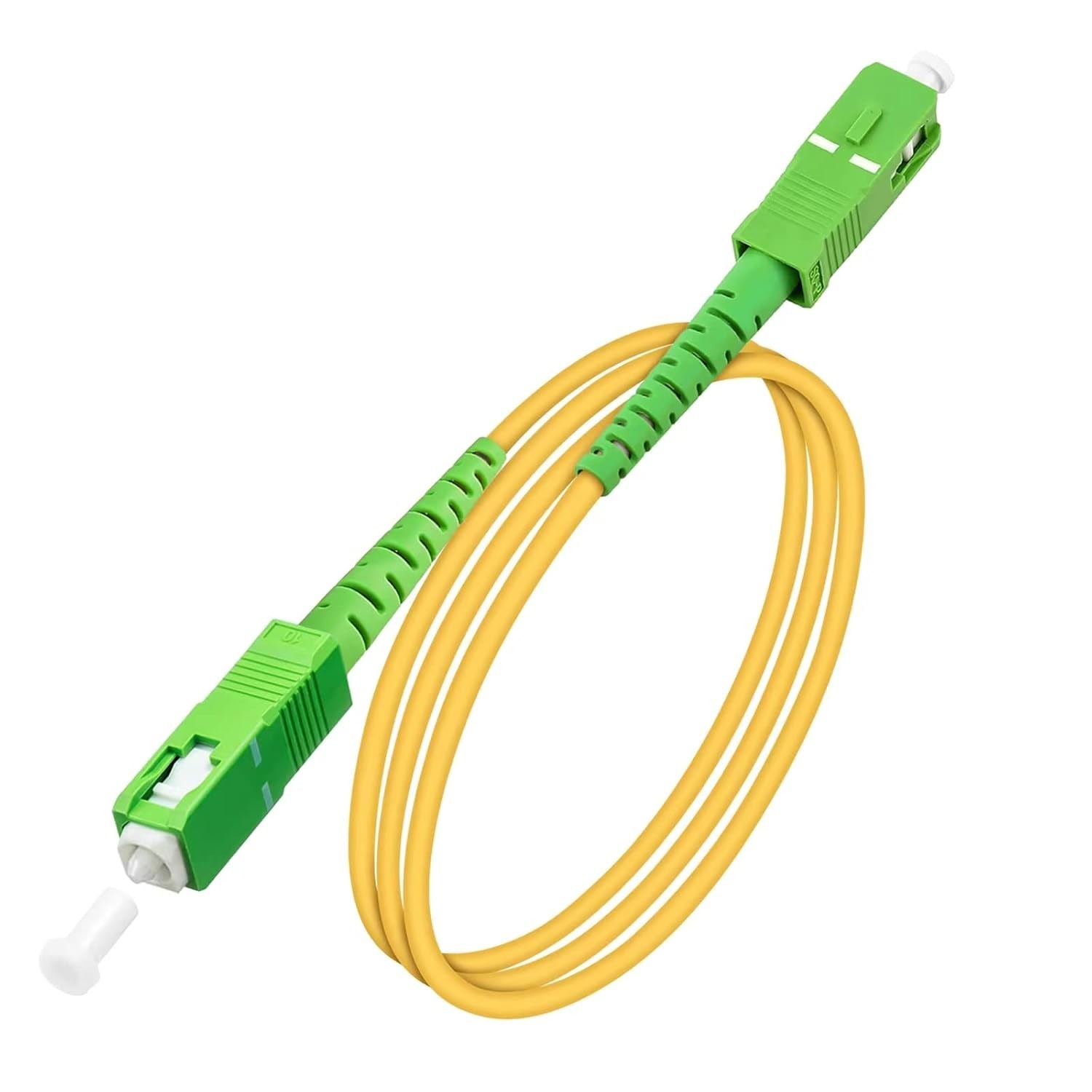 3ft SC/APC Fiber Optic Internet Cable, LSZH Yellow, Perfect for Home Networking