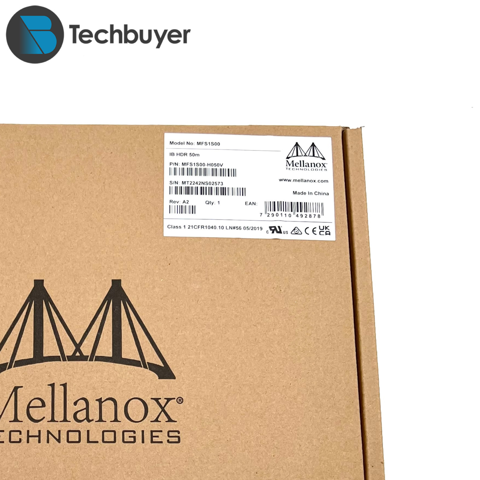 MFS1S00-H050V MELLANOX MFS1S00 Active Optical Cable up to 200Gbs QSFP56 50m