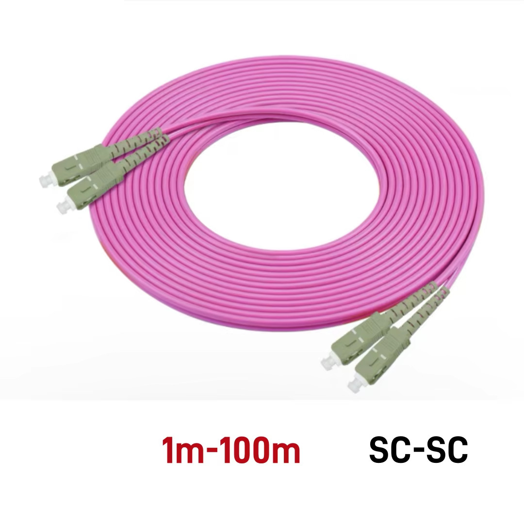 1m FC/SC/LC/ST UPC Duplex OM4 Multimode Fiber Optic Patch Cord 3.0mm 50/125 Cabl