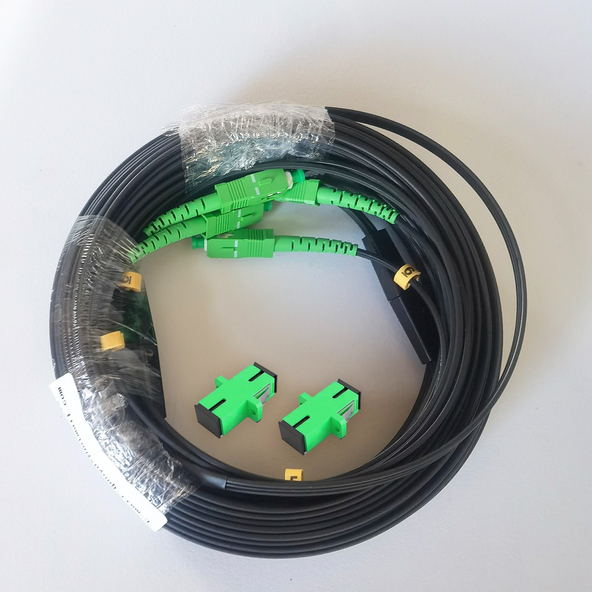 Outdoor Single Mode Double Core Optical Fiber Drop Cable SC/APC-SC/APC 20M-120M