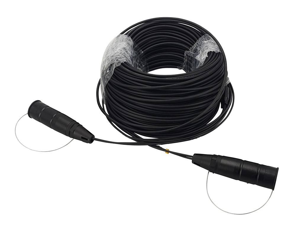 Armored Fiber Optic Cable ST to ST 2 Strands Single Mode with Protective Cap