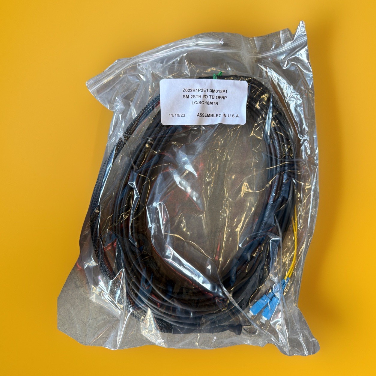 🔥1 Unit ~ Fiber Optic LC/SC 18M Cable Assembly Z022B1P2E1-3M018P1 Duplex🔥
