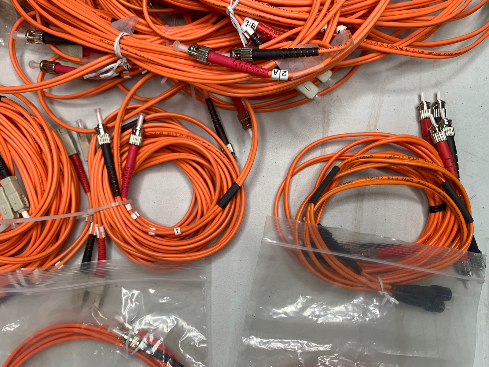 Lot of 40 Fiber Optic Patch Cable Orange LC FC ST SC MTRJ 1m 2m 5m 10m Mixed Lot