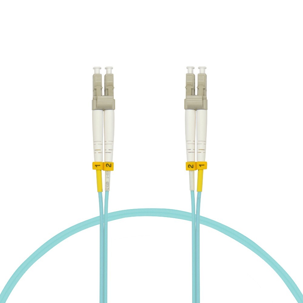 10G LC/UPC-LC/UPC 50/125 OM3 Multimode Duplex Aqua Fiber Optic Patch Cable
